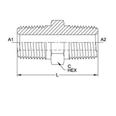 美制NPTF錐螺紋直管接頭5404系列結構圖